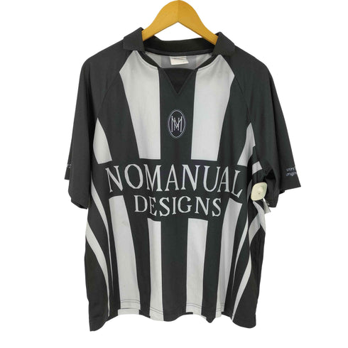 ノーマニュアル NOMANUAL STRIPE FOOTBALL SHIRT ストライプ フットボール シャツ メンズ M