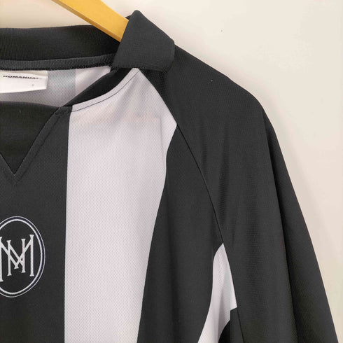 ノーマニュアル NOMANUAL STRIPE FOOTBALL SHIRT ストライプ フットボール シャツ メンズ M