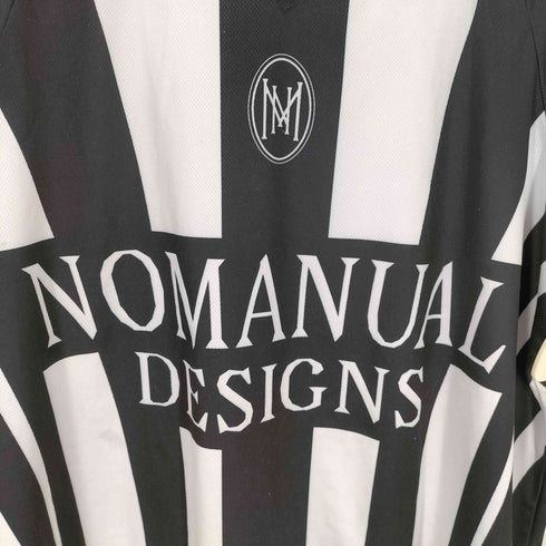 ノーマニュアル NOMANUAL STRIPE FOOTBALL SHIRT ストライプ フットボール シャツ メンズ M