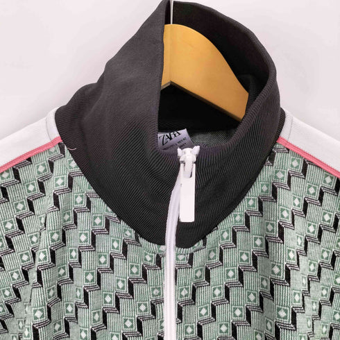 ザラ ZARA 幾何学柄トラックジャケット メンズ L