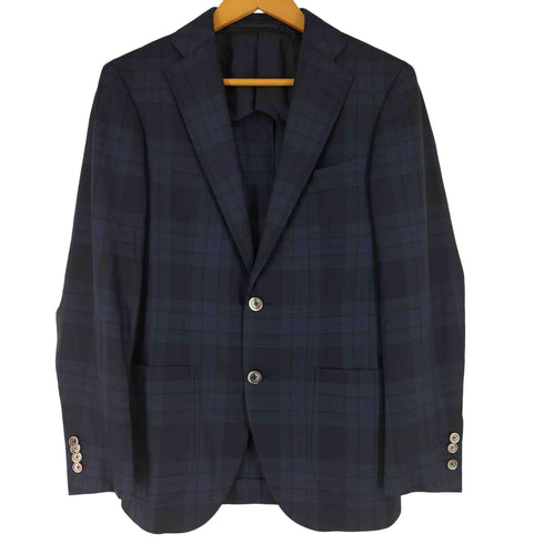 エルメネジルドゼニア Ermenegildo Zegna ウール×シルク チェック 2Bテーラードジャケット メンズ JPN:44