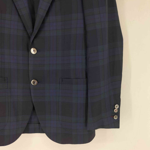 エルメネジルドゼニア Ermenegildo Zegna ウール×シルク チェック 2Bテーラードジャケット メンズ JPN:44