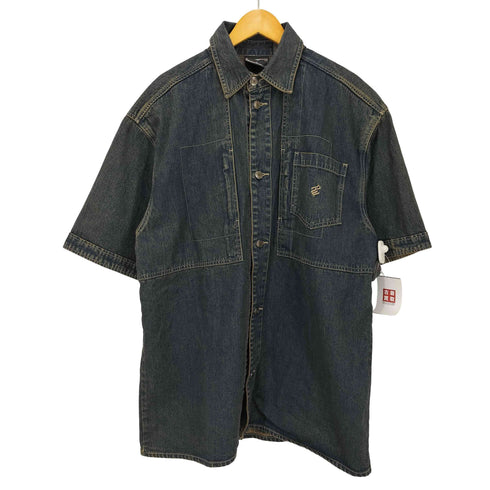 ロカウェア Rocawear 00S ロゴ刺繍 ボックスシルエット デニムワークシャツ メンズ JPN:XL