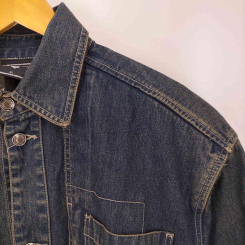 ロカウェア Rocawear 00S ロゴ刺繍 ボックスシルエット デニムワークシャツ メンズ JPN:XL