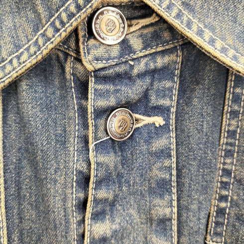 ロカウェア Rocawear 00S ロゴ刺繍 ボックスシルエット デニムワークシャツ メンズ JPN:XL