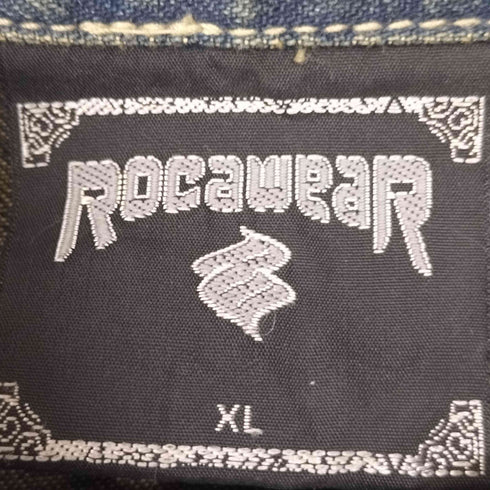 ロカウェア Rocawear 00S ロゴ刺繍 ボックスシルエット デニムワークシャツ メンズ JPN:XL