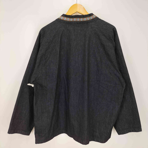 Jagged Edge Mountain Gear チロリアンテープ ネックボタン プルオーバー デニムシャツ メンズ import:L