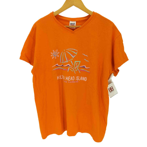 アンビル Anvil USA製 Vネック プリントデザイン S/S Tシャツ メンズ import:XL