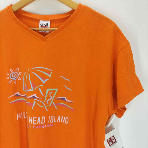 アンビル Anvil USA製 Vネック プリントデザイン S/S Tシャツ メンズ import:XL