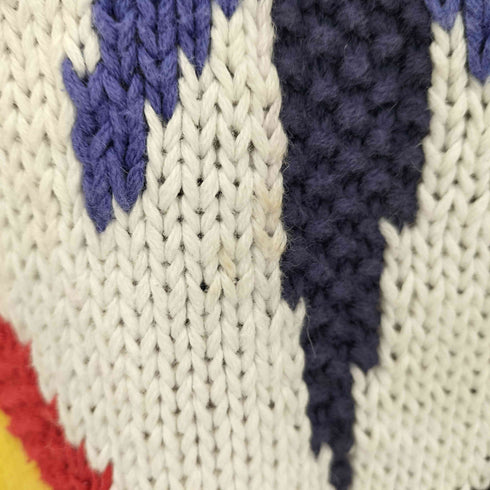 NINON HAND KNIT フラワーデザイン リネンブレンド 総柄ロールネックニット メンズ import:S
