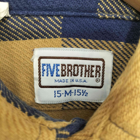 ファイブブラザー FIVE BROTHER 80s USA製 ブロックチェック ヘビー フランネルシャツ ヘビネル メンズ import:M