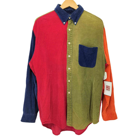 ジェイクルー J.CREW 90s 巨人タグ クレイジーパターン コーデュロイ ボタンダウン シャツ メンズ import:M