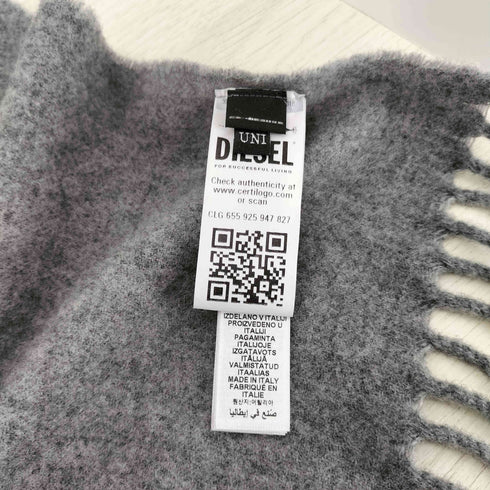 ディーゼル DIESEL ロゴ刺繍 ウールマフラー レディース