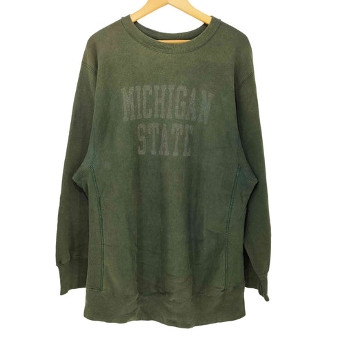 チャンピオン Champion 80s USA製 トリコタグ 2段 リバースウィーブ REVERSE WEAVE MICHIGAN STATE ミシガン カレッジ スウェット メンズ import:XXL