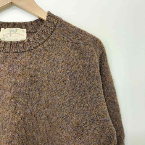 LORD JEFF 80s USA製 シェットランドウール フリーダムスリーブ メランジ クルーネック ニット メンズ import:M