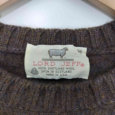 LORD JEFF 80s USA製 シェットランドウール フリーダムスリーブ メランジ クルーネック ニット メンズ import:M