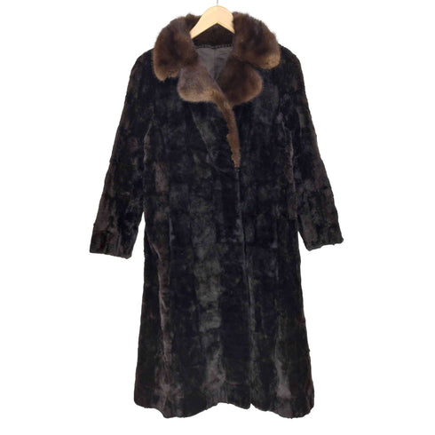 CHEVAREINE シェヴァレーヌ real fur リアルファー ショールカラー ロング コート レディース