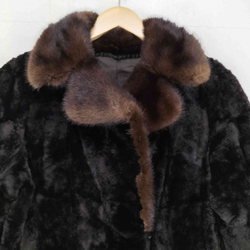 CHEVAREINE シェヴァレーヌ real fur リアルファー ショールカラー ロング コート レディース