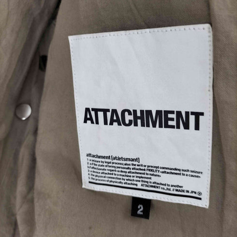 アタッチメント ATTACHMENT ラムレザー エポレット フラップポケット ダブルジップ スタンドネック レザージャケット Y2K メンズ JPN:2