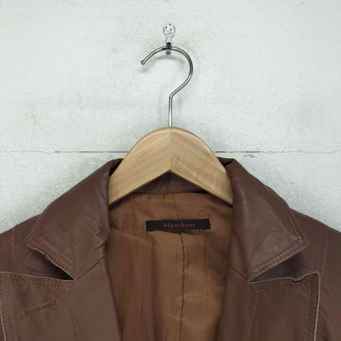 blancheur ブランシュール pig leather ピッグレザー 豚革 1B テーラードジャケット レディース L