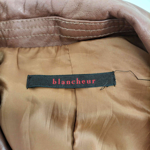 blancheur ブランシュール pig leather ピッグレザー 豚革 1B テーラードジャケット レディース L