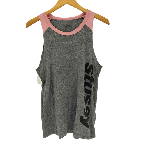 ステューシー Stussy バイカラープリントタンクトップ レディース import:S