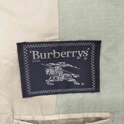 バーバリーズ BURBERRYS 90s シルク コットン リネン 背抜き 2B テーラードジャケット メンズ