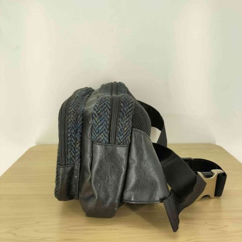 ハリスツイード Harris Tweed ロゴワッペン フェイクレザー ヘリンボーン ボディバッグ メンズ