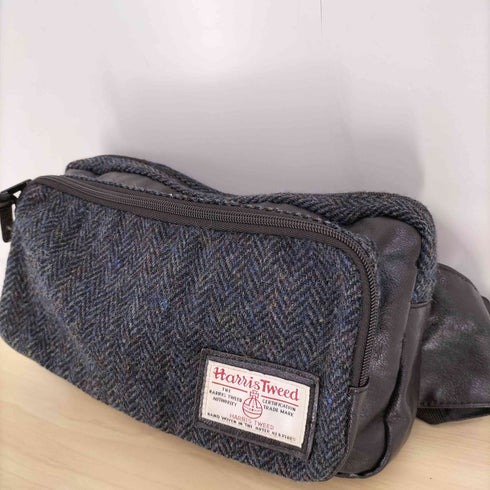 ハリスツイード Harris Tweed ロゴワッペン フェイクレザー ヘリンボーン ボディバッグ メンズ