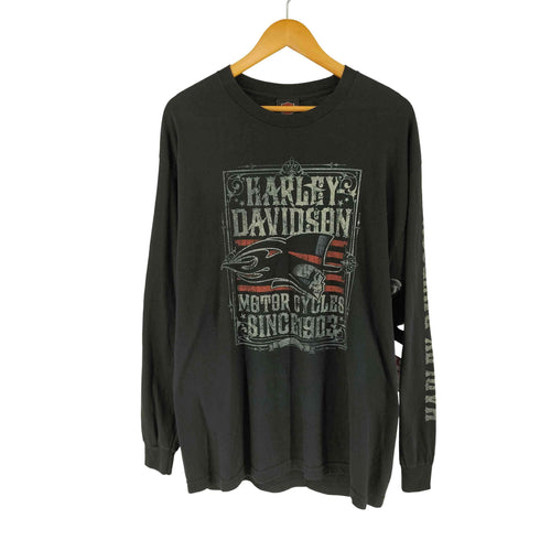 ハーレーダビッドソン HARLEY-DAVIDSON 袖 ロゴ スカル プリント ロンT メンズ XL