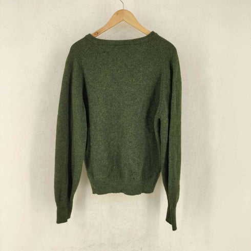 エルエルビーン L.L.Bean 80s スコットランド製 LAMBSWOOL ラムウール フリーダムスリーブ Vネック ニット メンズ M