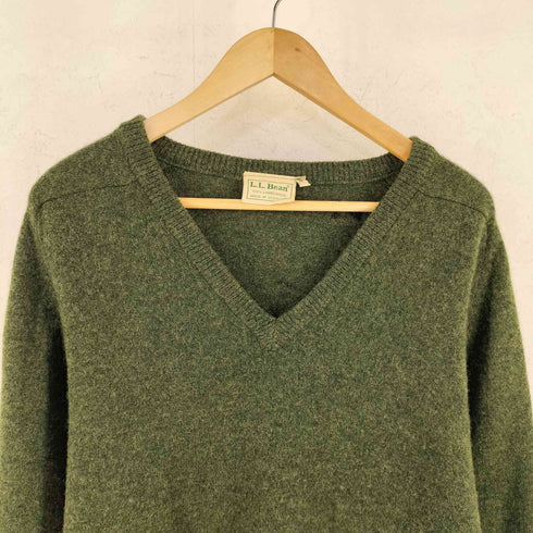 エルエルビーン L.L.Bean 80s スコットランド製 LAMBSWOOL ラムウール フリーダムスリーブ Vネック ニット メンズ M