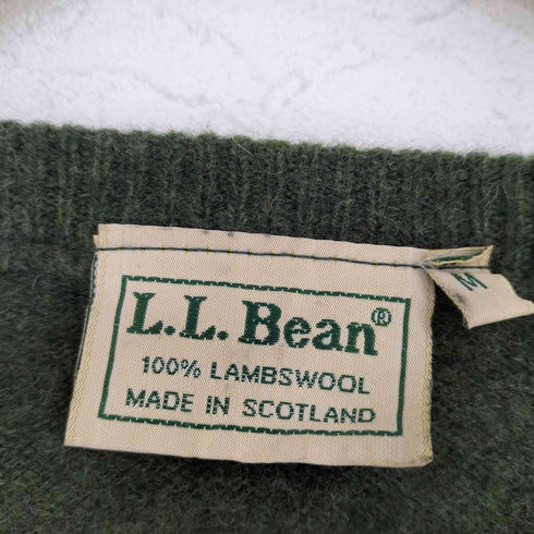 エルエルビーン L.L.Bean 80s スコットランド製 LAMBSWOOL ラムウール フリーダムスリーブ Vネック ニット メンズ M