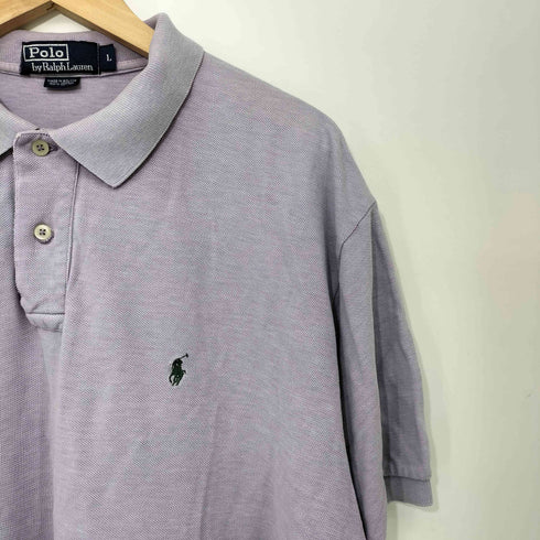 ポロバイラルフローレン Polo by RALPH LAUREN 90s スモールポニー 刺繍 鹿の子 ポロシャツ メンズ import:L