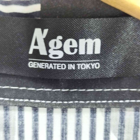 エージェム Agem ストライプオーバー長袖シャツ メンズ
