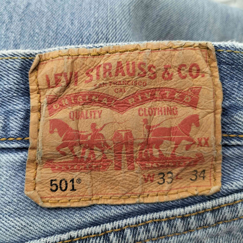 リーバイス Levis 501 ダメージ ストレート デニム パンツ メンズ W33L34