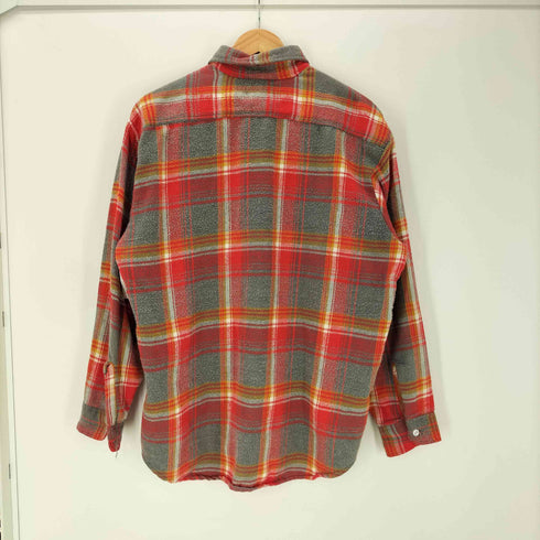 ビッグマックジェイシーペニー BIG MAC JCPenney 60-70S USA製 単色タグ 裏地 ボーダー チェック ボックス ネル シャツ ヘビネル 皿ボタン Vintage ヴィンテージ メンズ 16