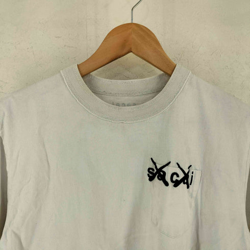 サカイ Sacai ロゴ刺繍 ポケット クルーネック 半袖 Tシャツ メンズ 2