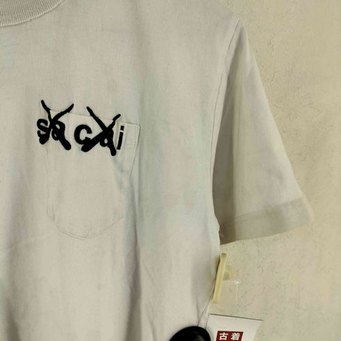 サカイ Sacai ロゴ刺繍 ポケット クルーネック 半袖 Tシャツ メンズ 2