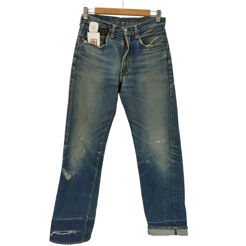 リーバイス Levis ボタン裏20刻印 ビッグE 初期 TYPE レインボーステッチ 赤耳 隠しリベット Vステッチ デニム パンツ 裾オリジナル VINTAGE ヴィンテージ メンズ