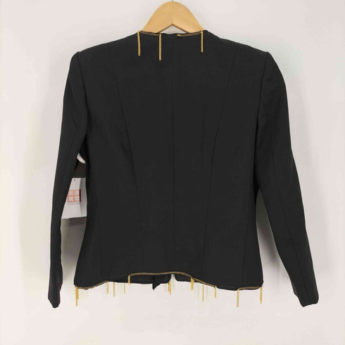 Echantillon No.4/ ウール100 チェーンモチーフ ノーカラーショートジャケット レディース JPN:2