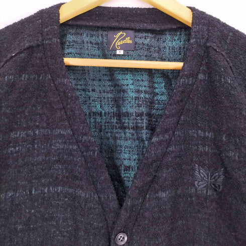 ニードルズ Needles V Neck Cardigan – W/N/R/Pe Lame Cloth Jq ラメ ウール ナイロン ジャガード カーディガン メンズ JPN:S
