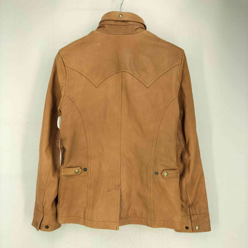 ミッシェルクランオム MICHEL KLEIN HOMME 山羊革 ゴートレザー 襟変形ジップアップレザージャケット メンズ JPN:46