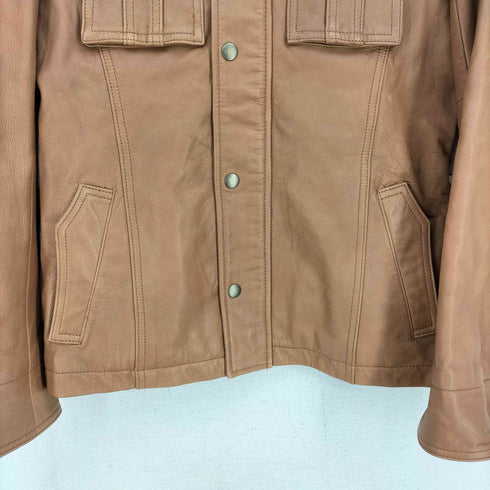 ミッシェルクランオム MICHEL KLEIN HOMME 山羊革 ゴートレザー 襟変形ジップアップレザージャケット メンズ JPN:46