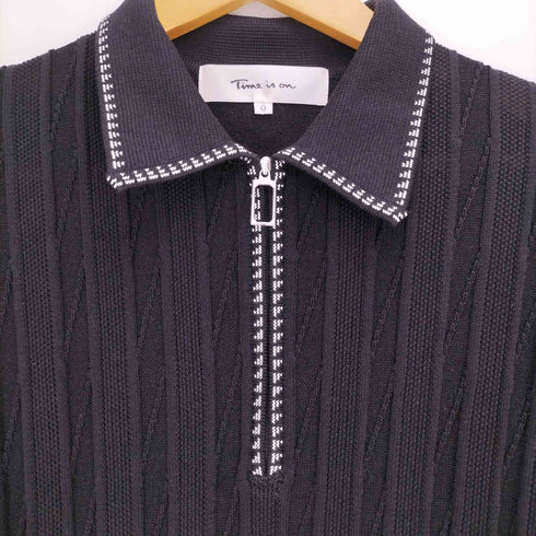 タイムイズオン Time is on FRAMED COLLAR FRONT PANEL POLO フレームド カラー フロント パネル ポロ シャツ メンズ JPN:0