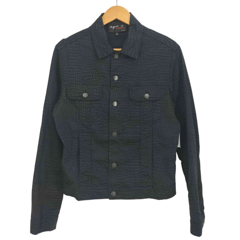 アニエスベーオム Agnes b.homme クロコダイル柄 トラッカージャケット メンズ EUR:46
