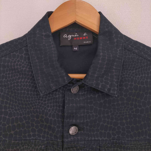アニエスベーオム Agnes b.homme クロコダイル柄 トラッカージャケット メンズ EUR:46