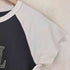 エックスガール X-girl RHINESTONE ROMAN TYPE LOGO RAGLAN S/S BABY TEE レディース import:M