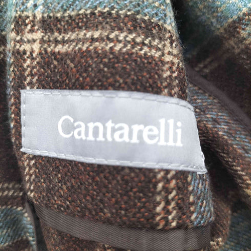 カンタレーリ Cantarelli イタリア製 チェック柄 ウール100 テーラードジャケット メンズ 42