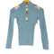 バーバリーブルーレーベル BURBERRY BLUE LABEL チェック切り替え リブニットトップス レディース JPN:38